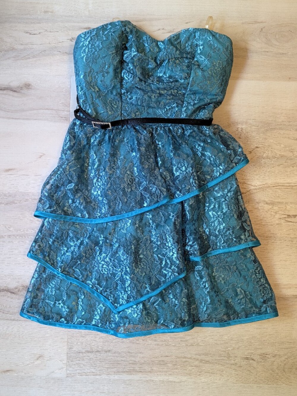 Ruby Rox Teal Lace Cocktail Dress